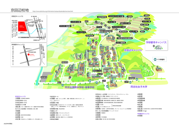 京田辺校地キャンパスマップ